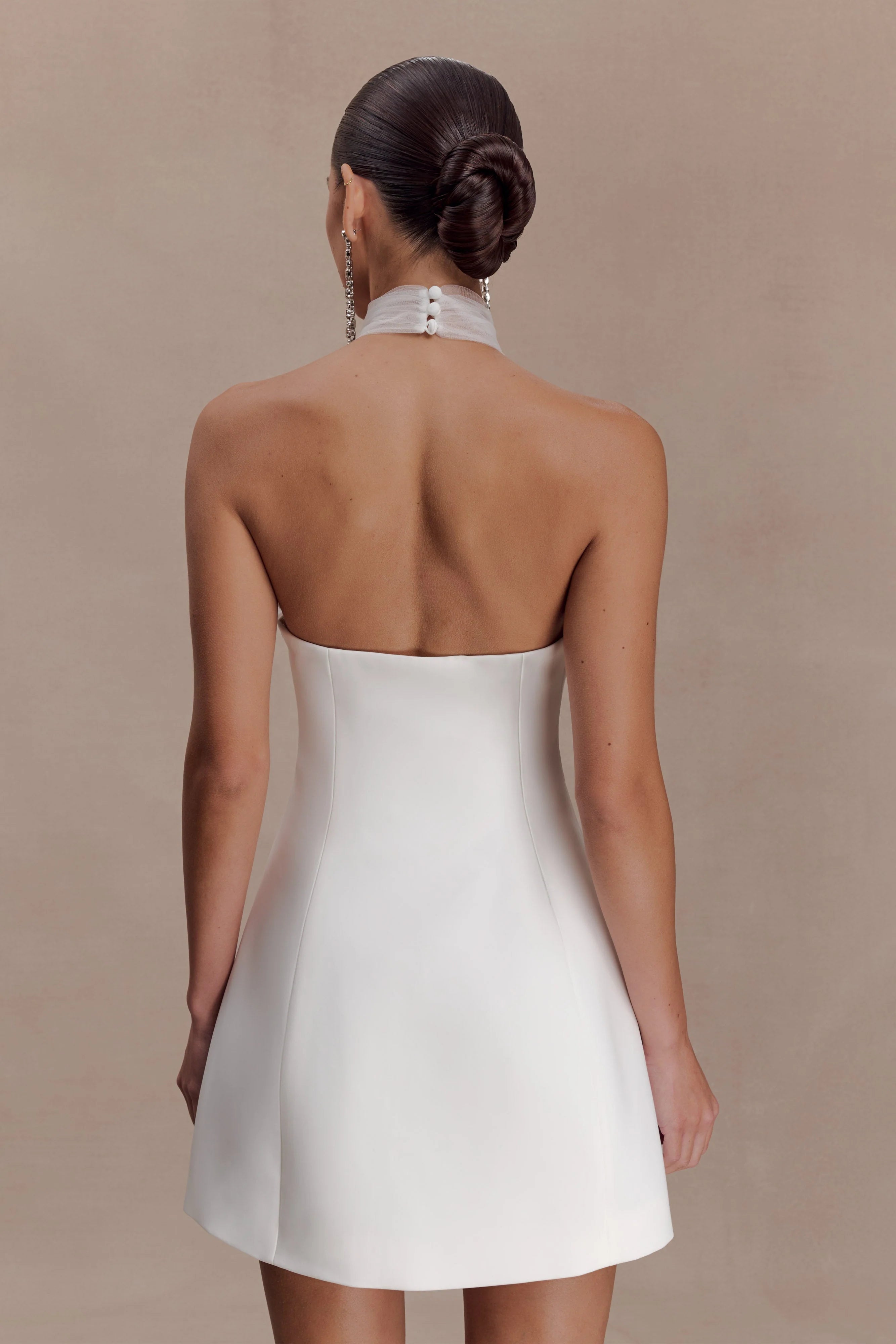 Riley Halter Suiting Mini Dress - Ivory