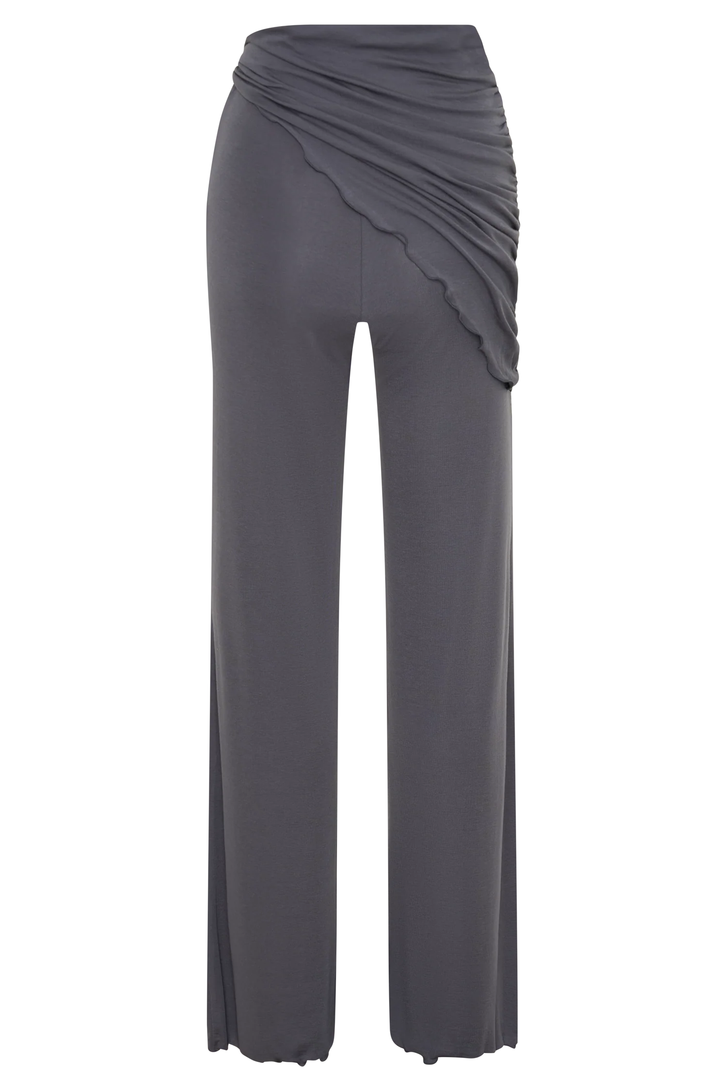 Anfie Straight Leg Pants With Waist Wrap - Grey
